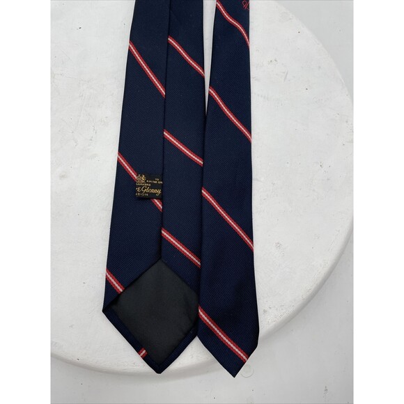 THRESHER & GLENNY London Blue with Red Stipes Vintage Polyester - Picture 8 of 8